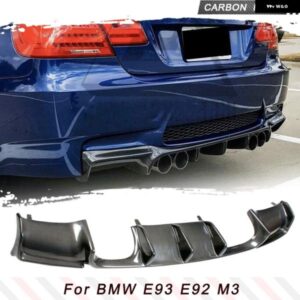 カーボン/ブラックFRP製車用リア バンパー ガードリップ ディフューザー スポイラー BMW 3シリーズ E92 M3 2007-2013 リア バンパー リップ ディフューザー