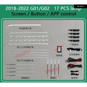 汎用 BMW 5シリーズ G30 G38 X3 X4 X5 X6 F25 F26 G01 G02 F01 F02 F15 F16 車内 LED ストリップ ランプ バー アンビエント ライト ブルー