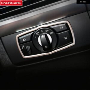 ステンレス 製 ヘッドライト スイッチ フレーム 装飾 カバー トリム BMW X5 E70 X6 E71 2008-2014 カー スタイリング インテリア アクセサリー