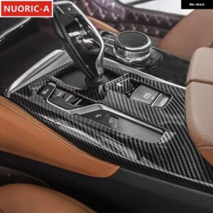 カーボンカラーセンター コンソール ギア シフト フレーム 装飾 カバー トリム BMW 5シリーズG30 G38 2018-2022 LHDカー スタイリング