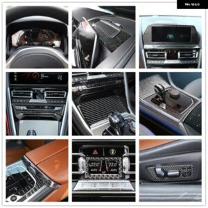 カーボン センター コンソール ギア シフト フレーム デコレーション BMW 8シリーズ G14 G15 G16 2019-2023 カー スタイリング ナビゲーションカバー トリム