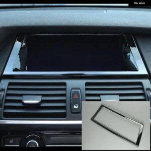 ブラックセンター コンソール ナビゲーション フレーム 装飾 カバー トリム BMW X5 E70 X6 E71 2008-2014 ステンレス カー スタイリング
