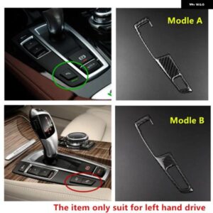 ブラックカーボン ギア シフト ボタン パネル 装飾 カバー トリム カー スタイリング BMW 5シリーズ5GT F10 F07 X3 F25 X4 F26 RHD LHD