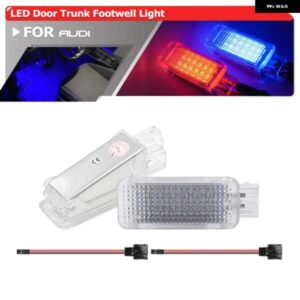 2X LED インテリア ステップサイドドアカーテシーフット トランク フットウェルエリア アセンブリ ライト アウディ A1 A3 S3 A4 B5 B6 B7 B8 RS4 A5 S5 A6 S