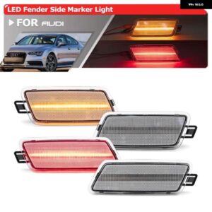 4個 フロント リア アンバー レッド LED フェンダーフレア サイド マーカーライト アウディ A7 クワトロ 14-16 S7 13-18 A7 クワトロ 12-18 RS7 14-18