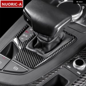 カーボンカラーセンター コンソール ギア シフト フレーム 装飾 カバー トリム アウディ A4 B9 2017-2021 LHDカー スタイリング インテリア