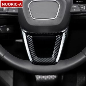 カー スタイリング ステアリングホイール フレーム 装飾 カバー トリム アウディ Q5 FY 2018-2021自動車内装アクセサリー