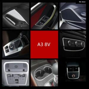ステンレス センター コンソール ギア シフト カバー トリム アウディ A3 8V 2013-2018 車ドア オーディオ スピーカー フレーム 装飾 デカール