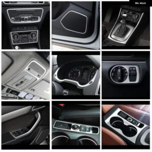 カー スタイリング センター コンソール ギア シフト フレーム カバー トリム アウディ Q3 2013-2018ドア オーディオ スピーカー フレーム 装飾