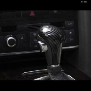 カーボン スタイリング ギア シフト ノブヘッドカバー ステッカー アウディ A6 C6 A4 B7 A5 Q5 Q7 LHDオートマチック ギア シフト トリム