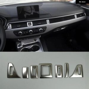 ステンレス センター コンソール エアコン アウトレット スパンコール 装飾 カバー トリム 7個 アウディ A4 2017 - 21
