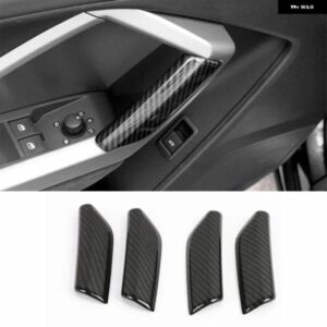 ABS 車 ドアハンドル フレーム 装飾 カバー トリム 4個 アウディ Q3 2019 カーボンカラー カー スタイリング インテリア アクセサリー