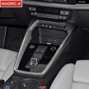 カーボンカラーセンター コンソール ギア シフト フレーム 装飾 カバー トリム アウディ A3 8Y 2021-2022 LHDカー スタイリング インテリア