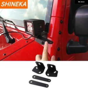 車用 汎用 LEDワークライトAピラー フード マウント ブラケット ホルダー ベース ジープ ラングラー TJ JK 1997-2017 外装 パーツ