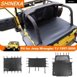 車用レザーソフトルーフトップUVカットサンシェード ジープ ラングラー TJ 1997-2006 トランク ペット用レザーアイソレーションネットカバー アクセサリー