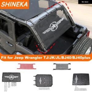 車 トランク トップサンシェード カバー ジープ ラングラー TJ JK JL 1997-2024 ルーフUVカット 日焼け防止 断熱ネットアクセサリー
