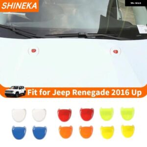 車 エンジン フード フロントガラス ウォッシャーノズル キャップデコレーションカバー JEEP RENEGADE 2016 2017 2018以降 外装 アクセサリー