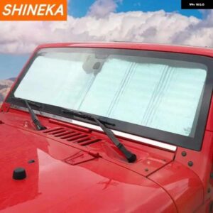 フロントガラス サンシェード 車フロントウィンドウUVカット プロテクター サンシールドカバー アクセサリー ジープ ラングラー JK 2007+