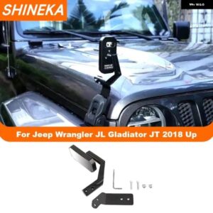 車用フロントフードバックアップミラー ジープ ラングラー JK JL グラディエーター JT 副パイロット用サイドブラック 死角回避 外装 アクセサリー