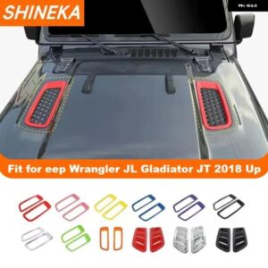 車 エンジン フードエア アウトレット ベントデコレーションカバー ステッカー アクセサリー JEEP WRANGLER JL 2018+ JEEP GLADIATOR 2018+