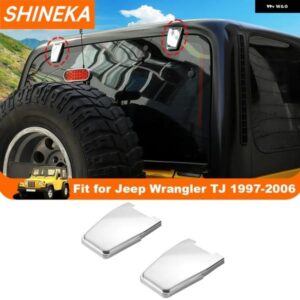 車リアドアテールゲートガラスヒンジ 装飾 カバー JEEP WRANGLER TJ 1997-2006 車 ABS クローム 外装 アクセサリー