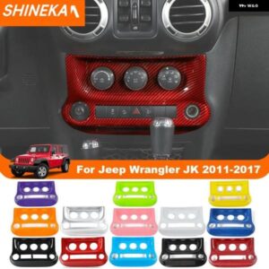 車用 エアコン コントロール パネル 装飾 カバー トリム アクセサリー JEEP WRANGLER JK 2011-2017 内装モールディング