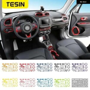 12/31PC S ABS 車内 装飾 カバー トリム ステッカー アクセサリー JEEP RENEGADE 2016 2017 2018 カー スタイリング