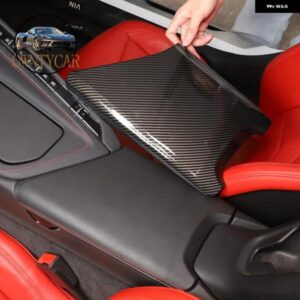 ABSカーボン シボレー コルベット C8 スティングレイ Z51 Z06 2020-2023 車用センター アームレスト ボックス カバー カーアクセサリー