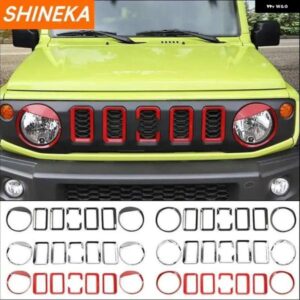 車用フロント グリル ヘッドライト デコレーション カバー ステッカー キット SUI JIMNY 2019 - 22 カー スタイリング アクセサリー