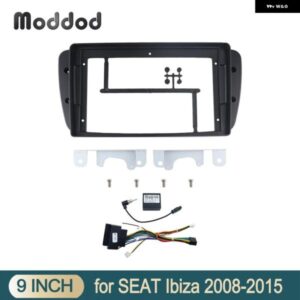 ラジオ フェイシア SEAT IBIZA 2008-2015 ステレオ GPS DVD プレーヤー インストールサラウンド トリム パネル フェイスプレート 9インチダッシュキット オ