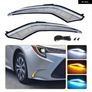 トヨタ カローラ L/LE/XLE ハイブリッド レビン 2020 2021 2022 トリコロール LED デイタイム ランニングライト DRL フォグランプ アクセサリー 1セット