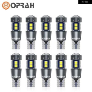 10個 T10 W5W LED CANバス 10SMD 3030 超高輝度 車クリアランスウェッジサイド バルブ 読書ドームシングルランプ 6000K ホワイト 12V