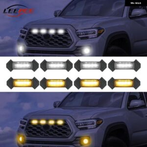 12V LED 車用フロント グリル DRL ライト デイランニングビーコン シグナルサイドマーカーランプ 装飾 アクセサリー トヨタ タコマ 2016-2020