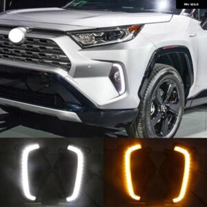 トヨタ RAV4 RAV 4 2019 - 22 イエローウィンカー インジケーター ライト バンパー フォグランプ LED デイタイム ランニングライト DRL付き
