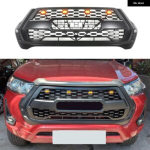 カスタム レーシング グリル ハイラックス グリル ハイラックスレボ 2021 フロント バンパー メッシュ レーシング グリル カバー フロント グリル