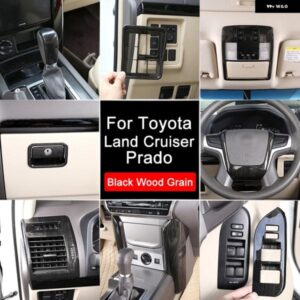 トヨタ ランドクルーザー プラド FJ150 150 2010-2019 ブラックウッドグレインカー インテリア デコレーション トリム フレーム アクセサリー LHD