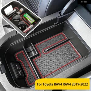 車用 アームレスト ボックス 収納 トヨタ RAV4 RAV 4 2019 - 23 アクセサリー オーガナイザー センター コンソール トレイ ボックス ブラック