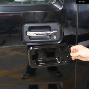 ハマー H2 2003-2009 ABS ブラック/シルバー 車ドア外側ハンドル ドアボウル 装飾 フレーム カバー ステッカー カーアクセサリー