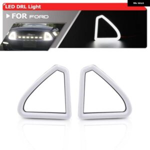 フォード マスタング 2015 2016 2017 フロント グリル フード バンパー ホワイト LED DRL デイタイム ランニングライト