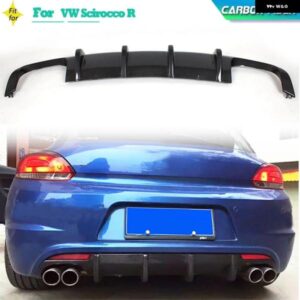 カーボン リア ディフューザー リップスポイラー フォルクスワーゲン VW シロッコ R R20 バンパー 2009-2014 ブラック FRP リア ディフューザー スポイラー