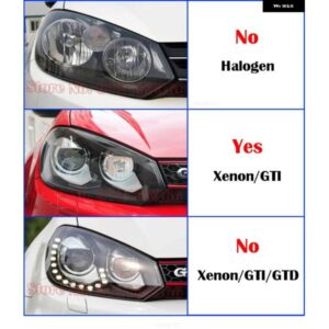 フォルクスワーゲン VW ゴルフ 6 MK6 キセノン GTI 2010-2013 車用 フロント ヘッドライト カバー ヘッドランプ クリアランプシェード シェルランプキャップ