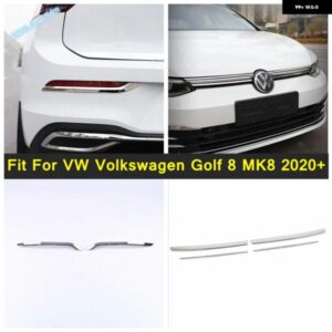 ステンレス 製リア フォグランプ アイブロウカバー フロント グリル ストリップ トリム アクセサリーVW フォルクスワーゲン ゴルフ 8 MK8 2020 - 2023