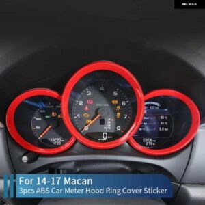 ポルシェ マカン 2014 - 16 インテリア スタイリング モールディング トリム 3個 ABS カーメーター フード リング カバー ステッカー