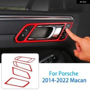 4個入り 車用インナー ドアハンドル ABS樹脂 装飾 フレーム ポルシェ マカン 内装 スタイリング カスタム アクセサリー