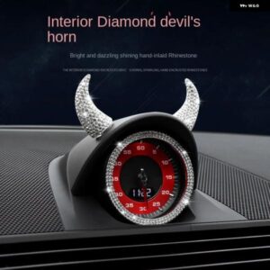 ポルシェ コンパスダイヤモンドがちりばめ 悪魔子牛角車 ステアリングホイール 計器 装飾 クリエイティブな 装飾 車 ステッカー