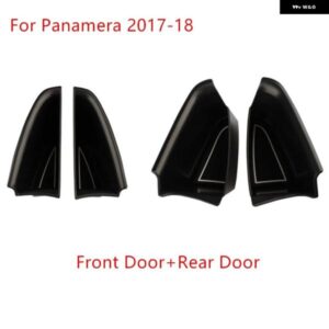 ポルシェ パナメーラ 2017-18 ブラック ドアハンドル 収納 ボックス カバー トリム カー スタイリング インテリア アクセサリー