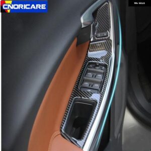 カーボンドア アームレスト パネル 装飾 カバー ウィンドウガラスリフティング ボタン ステッカー トリム ボルボ V60 S60 XC60 2010-2017