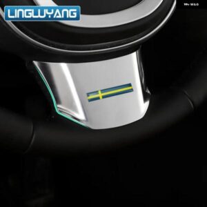 ボルボ S90 XC90 ステアリングホイール 装飾 フレーム XC60 V90 専用 ABS メッキ内装 ステッカー S60 V60 2020 カーアクセサリー