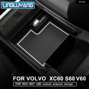 カー スタイリング ABS センター アームレスト 収納 ボックス パレットコンテナ ボルボ XC60 S60 V60 オートアクセサリー 2010-2017 ベージュ/ブラック