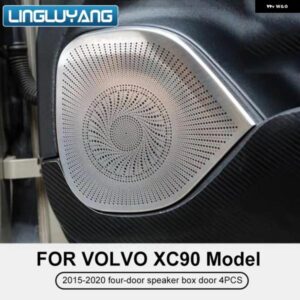ボルボ XC90 4ドア スピーカー ボックス ドア高低音カバー 内装 ステッカー 2015 -2023 - 25 22 21 2019 2018 17 16